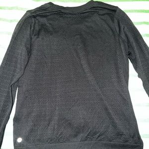 Lululemon Black Mesh long sleeve workout top.